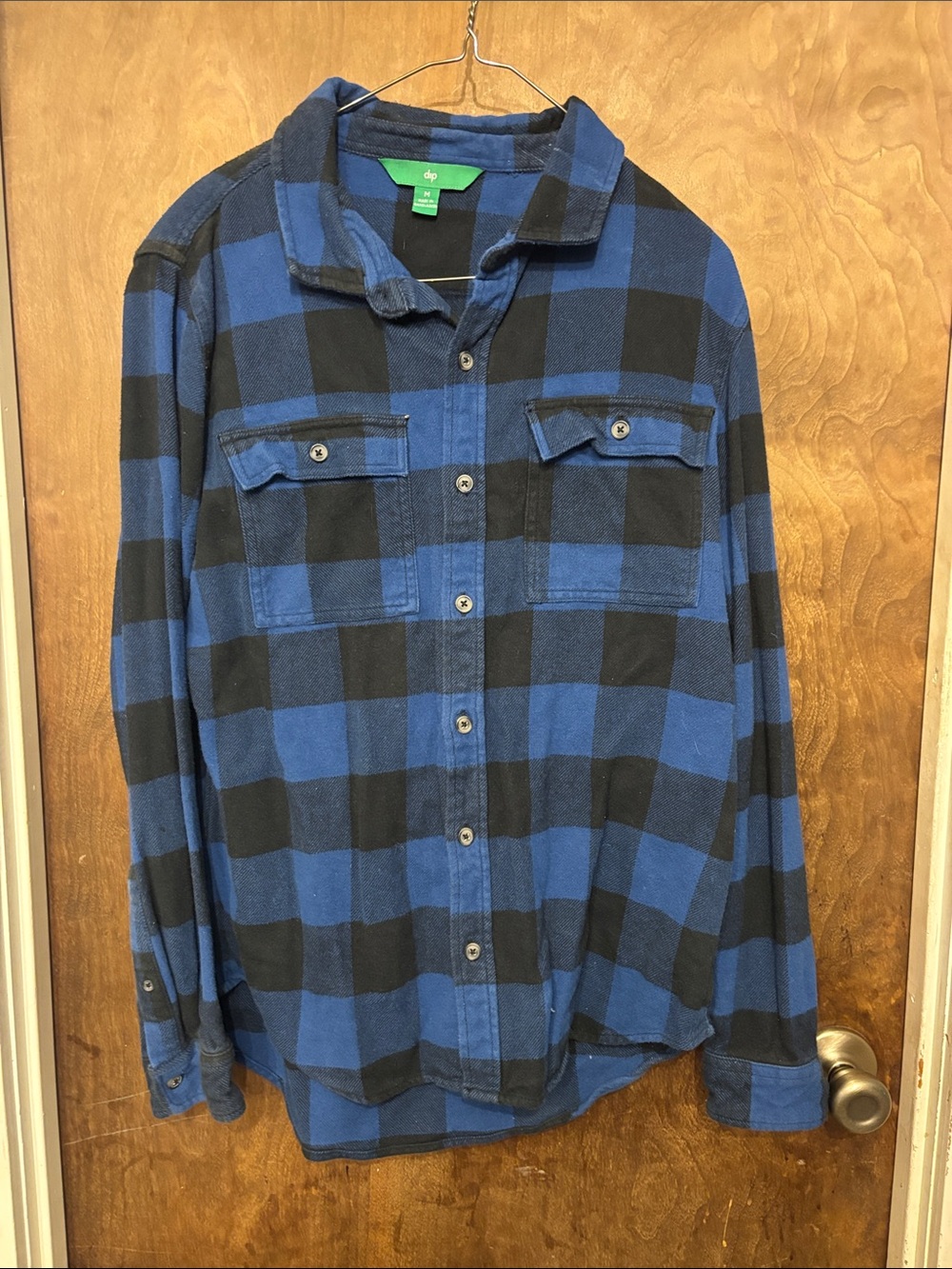 dip Blue and Black Buffalo Plaid Button-Down Shirt